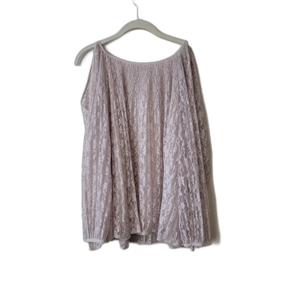 Cold Shoulder Lace Blouse Taupe Dusty Pink Fairycore Whimsy Cottage